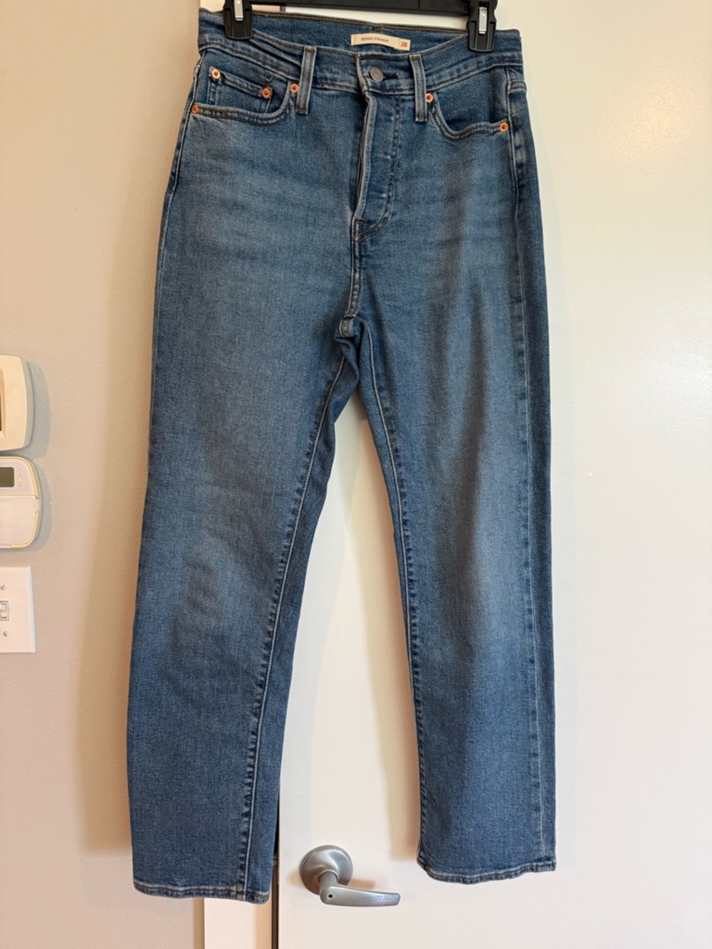 Straight Leg Women’s Jeans in Medium Blue